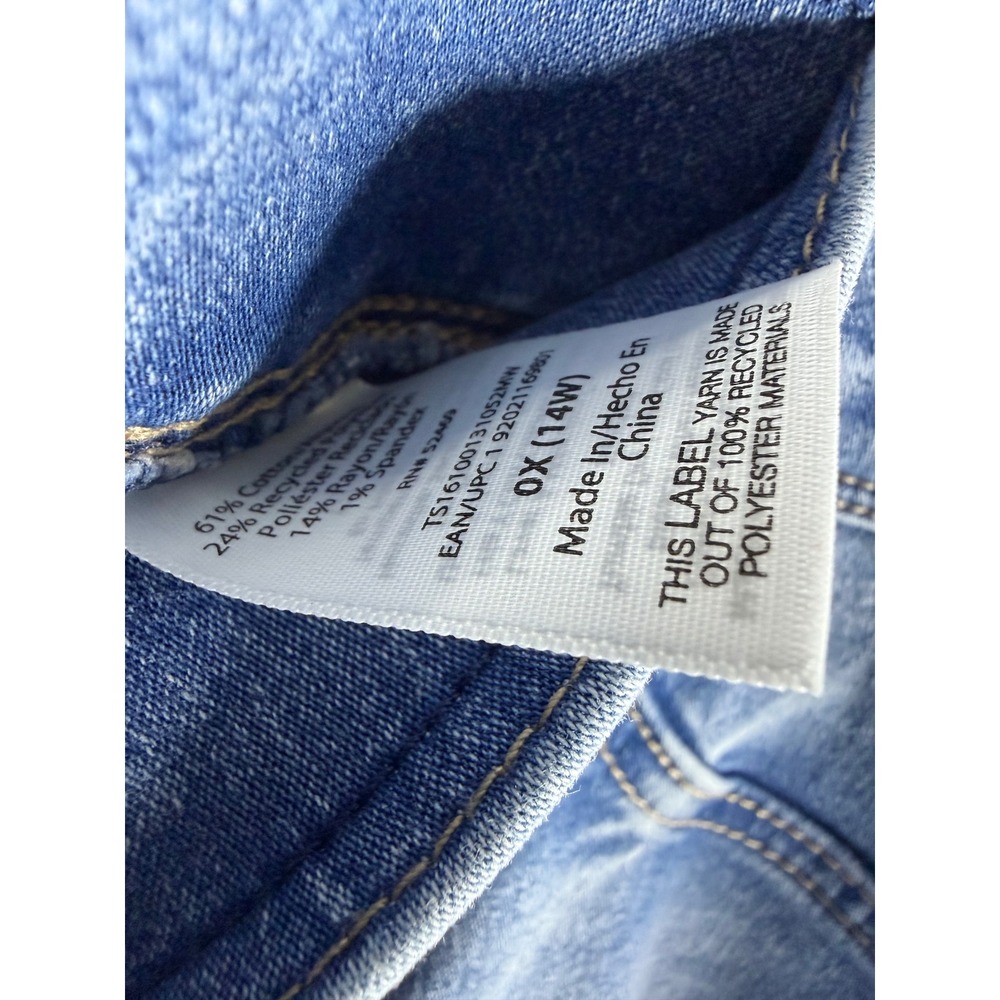Terra & Sky Womens 0X 14W Medium Wash Pull On Skinny Jeans Stretch Jeggings - Picture 4 of 4